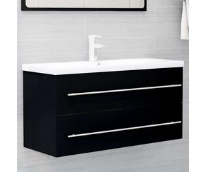 vidaXL Armario para lavabo madera contrachapada negro 100x38,5x48 cm