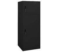 vidaXL Armario para Sillas de Montar Monturas con Estante Casillero Equipo de Hípica Cuarto de Arreos Almacenaje Acero Negro 53x53x140 cm