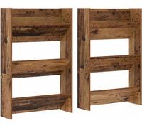 vidaXL Armario para zapatos, 2 unidades, 60 x 18 x 90 cm, material de madera, aspecto de madera envejecida