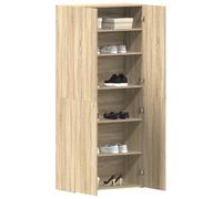 vidaXL Armario para zapatos moderno con estante Marrón 80 x 35,5 x 180 cm, madera de ingeniería