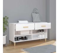 vidaXL Armario para zapatos, blanco brillante, 102x35x55 cm, material de madera - Armario para zapatos - Armarios para zapatos - Almacenamiento de zapatos - Organizador de zapatos