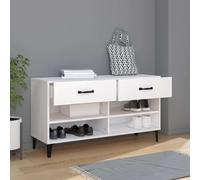 vidaXL Armario para zapatos blanco de 102x35x55 cm, fabricado en material de madera. - Armario para zapatos - Armarios para zapatos - Almacenamiento de zapatos - Organizador de zapatos