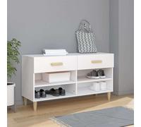 vidaXL Armario para zapatos blanco de 102x35x55 cm, fabricado en material de madera. - Armario para zapatos - Armarios para zapatos - Almacenamiento de zapatos - Organizador de zapatos