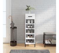 vidaXL Armario para zapatos blanco de 30x35x105 cm, fabricado en material de madera. - Armario para zapatos - Armarios para zapatos - Almacenamiento de zapatos - Organizador de zapatos