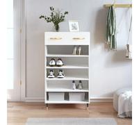 vidaXL Armario para zapatos blanco de 60x35x105 cm, fabricado en material de madera. - Armario para zapatos - Armarios para zapatos - Almacenamiento de zapatos - Organizador de zapatos