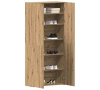 vidaXL Armario para Zapatos con Estante Marrón 80 x 35.5 x 180 cm, Armario Moderno para Zapatos, Unidad Rectangular de Almacenamiento, Organizador Interior versátil, Madera de ingeniería