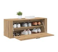 vidaXL Armario para Zapatos Roble Artisan 100 x 35 x 38 cm con estante y banco
