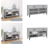 vidaXL Armario para zapatos gris Sonoma, 102x35x55 cm, material de madera, armario para zapatos, armarios para zapatos, almacenamiento de zapatos, organizador de zapatos
