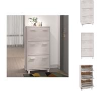 vidaXL Armario para zapatos HAMAR, blanco, 59,5 x 35 x 117 cm, madera maciza de pino - Estanterías y armarios para zapatos