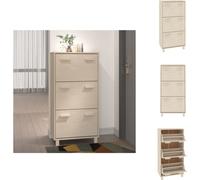 vidaXL Armario para zapatos HAMAR, color miel, 59,5 x 35 x 117 cm, madera maciza de pino - Estanterías y armarios para zapatos