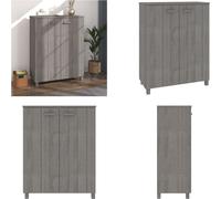 vidaXL Armario para zapatos HAMAR, gris claro, 85x40x108 cm, madera maciza de pino - Armario para zapatos - Armarios para zapatos - Almacenamiento de zapatos - Armario de madera para zapatos