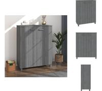 vidaXL Armario para zapatos HAMAR, gris oscuro, 85x40x108 cm, madera maciza de pino - Estanterías y armarios para zapatos