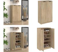 vidaXL Armario para zapatos Sonoma, 59x35x100 cm, material de madera - Armario para zapatos - Armarios para zapatos - Almacenamiento de zapatos - Organizador de zapatos