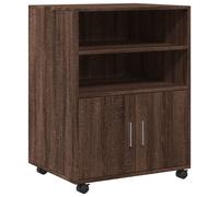 vidaXL Armario rodante, color marrón, aspecto de roble, 60x48x81 cm, material de madera