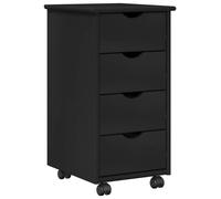 vidaXL Armario rodante de 34 x 39 x 65,5 cm, madera maciza de pino, color