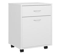 Vidaxl armario rodante de madera contrachapada blanco 45x38x54 cm