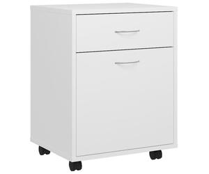 Vidaxl armario rodante de madera contrachapada blanco 45x38x54 cm