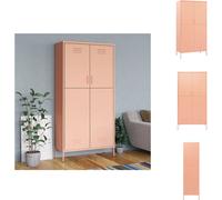 vidaXL Armario rosa de 90x50x180 cm, acero - Armarios