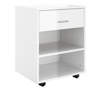 Vidaxl armario ruedas madera contrachapada blanco brillante 46x36x59cm