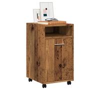 vidaXL Armario ruedas madera contrachapada envejecida 33x38x60 cm