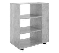 vidaXL Armario ruedas madera contrachapada gris hormigón 60x35x75 cm