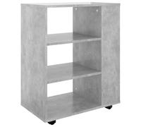 vidaXL Armario Ruedas Madera contrachapada Gris hormigón 60x35x75 cm