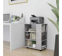 vidaXL Armario ruedas madera contrachapada gris hormigón 60x35x75 cm
