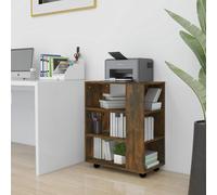 vidaXL Armario ruedas madera contrachapada roble ahumado 60x35x75 cm