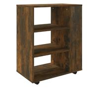 vidaXL Armario ruedas madera contrachapada roble ahumado 60x35x75 cm