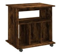 vidaXL Armario ruedas madera contrachapada roble ahumado 60x45x60 cm