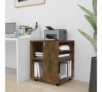 vidaXL Armario ruedas madera contrachapada roble ahumado 60x53x72 cm