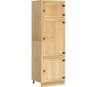 vidaXL Armario SKI, color miel, 66 x 58 x 207 cm, fabricado en madera maciza de pino