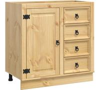 vidaXL Armario SKI, color miel, 80 x 46 x 81 cm, fabricado en madera de pino maciza