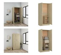 vidaXL Armario Sonoma en roble, 82,5 x 51,5 x 180 cm, fabricado en material de madera. Armario, armarios, perchas, mueble