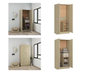 vidaXL Armario Sonoma en roble, 82,5 x 51,5 x 180 cm, fabricado en material de madera. Armario, armarios, perchas, mueble
