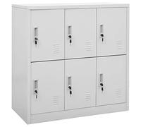 vidaXL Armario Taquilla Casillero Escuela Libros Archivos Almacenamiento Oficina Archivador Habitación de Acero Gris Claro 90x45x92,5 cm