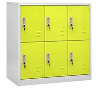 vidaXL Armario Taquilla Casillero Escuela Libros Archivos Almacenamiento Oficina Archivador Habitación de Acero Gris Claro y Verde 90x45x92,5 cm