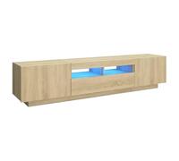 vidaXL Mueble TV con luces LED Roble Sonoma 180x35x40 cm