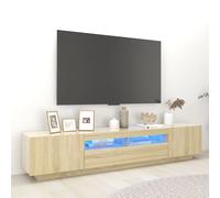 vidaXL Armario TV con luces LED color roble Sonoma 200x35x40 cm