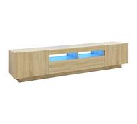 vidaXL Armario TV con luces LED Roble Sonoma 200x35x40 cm
