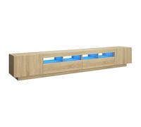 vidaXL Mueble para TV con luces LED 260x35x40 cm Roble Sonoma