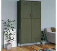 vidaXL Armario verde oliva de 90x50x180 cm, acero - Armario - Armarios - Perchero - Mueble