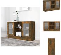 vidaXL Armario vitrina en color roble ahumado, 120x30,5x70 cm, fabricado en material de madera. - Muebles aparador