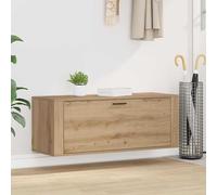 vidaXL Armario para Zapatos Roble Artisan 100 x 35 x 38 cm con estante y banco
