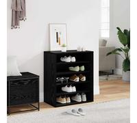 vidaXL Armario para Zapatos con Estante Roble Negro 60 x 35 x 70 cm, Mueble Moderno para Zapatos, Organizador Duradero, Compacto, solución Minimalista para tu Entrada