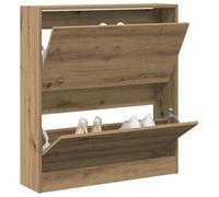 vidaXL Armario zapatero con estante Roble ahumado 80 x 21 x 87,5 cm, diseño contemporáneo