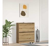 vidaXL Armario zapatero con estante Roble ahumado 80 x 21 x 87,5 cm, diseño contemporáneo