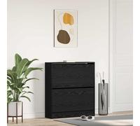 vidaXL Armario Zapatero con estante Roble negro, madera de ingeniería, 80 x 21 x 87,5 cm