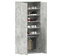 vidaXL Armario Zapatero con Estante Gris Concreto 80 x 39 x 178 cm, Armario para Sala, Almacenamiento Moderno, Organizador Rectangular de Zapatos, Compartimento Elegante de Calzado