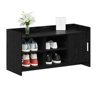 vidaXL Armario Zapatero con Puerta Roble Negro 100 x 39,5 x 51 cm, Armario Moderno para Zapatos, Almacenamiento Rectangular, Organizador Compacto de Calzado, fácil de Limpiar